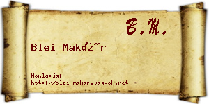 Blei Makár névjegykártya